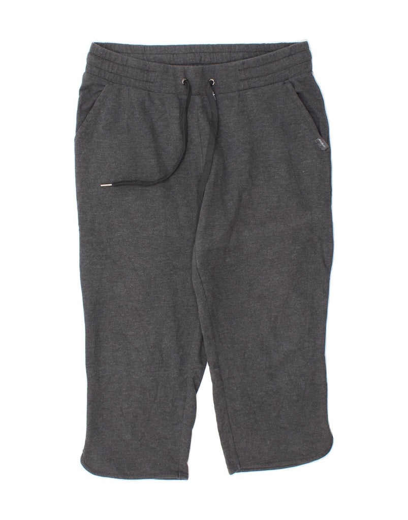 EDDIE BAUER Womens Capri Tracksuit Trousers UK 14 Medium  Grey Cotton Vintage Eddie Bauer and Second-Hand Eddie Bauer from Messina Hembry 