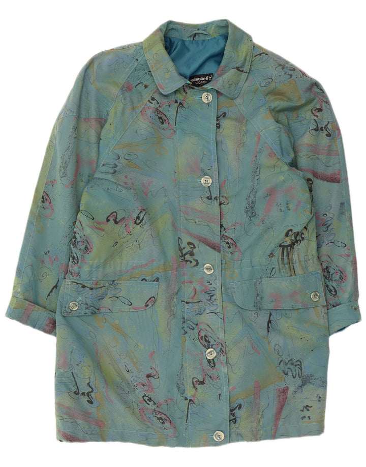 VALMELINE Womens Oversized Overcoat EU 36 Small Blue Colourblock