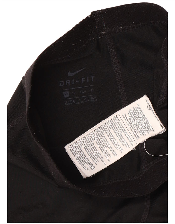 Nike Womens Dri Fit Graphic Leggings UK 6 XS  Black Polyester