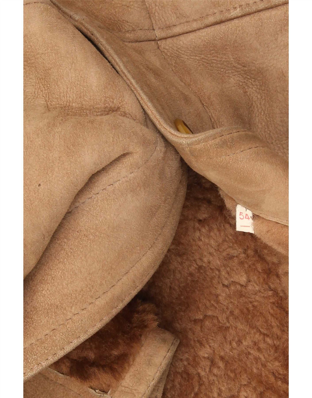 Vintage Mens Shearling Jacket IT 54 2XL Brown