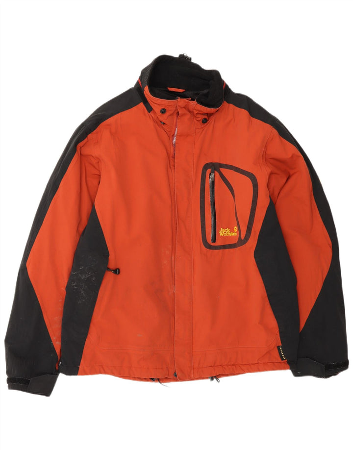 Jack Wolfskin Mens Ski Jacket UK 40/42 XL Orange Colourblock Polyamide