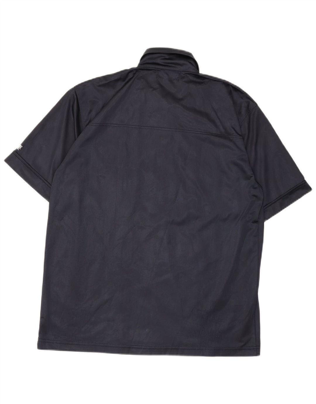 AEM KEI Mens NYC Short Sleeve Shirt Medium Navy Blue Polyester