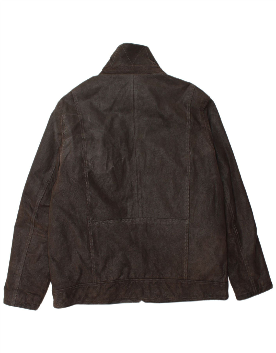 BARNEYS Mens Leather Jacket UK 40 Large Brown Leather
