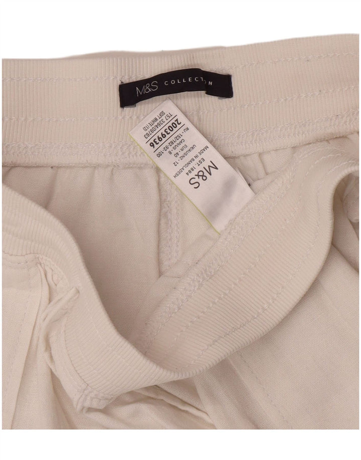 Marks & Spencer Womens Chino Shorts UK 12 Medium W30  White Linen