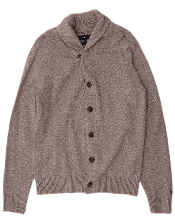 Tommy Hilfiger Mens Cardigan Sweater Small Grey Cotton