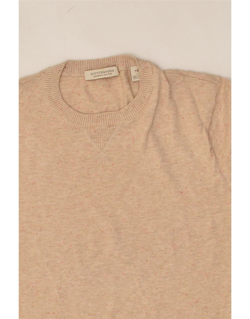 SCOTCH & SODA Womens Crew Neck Jumper Sweater UK 16 Large Beige Flecked | Vintage Scotch & Soda | Thrift | Second-Hand Scotch & Soda | Used Clothing | Messina Hembry 