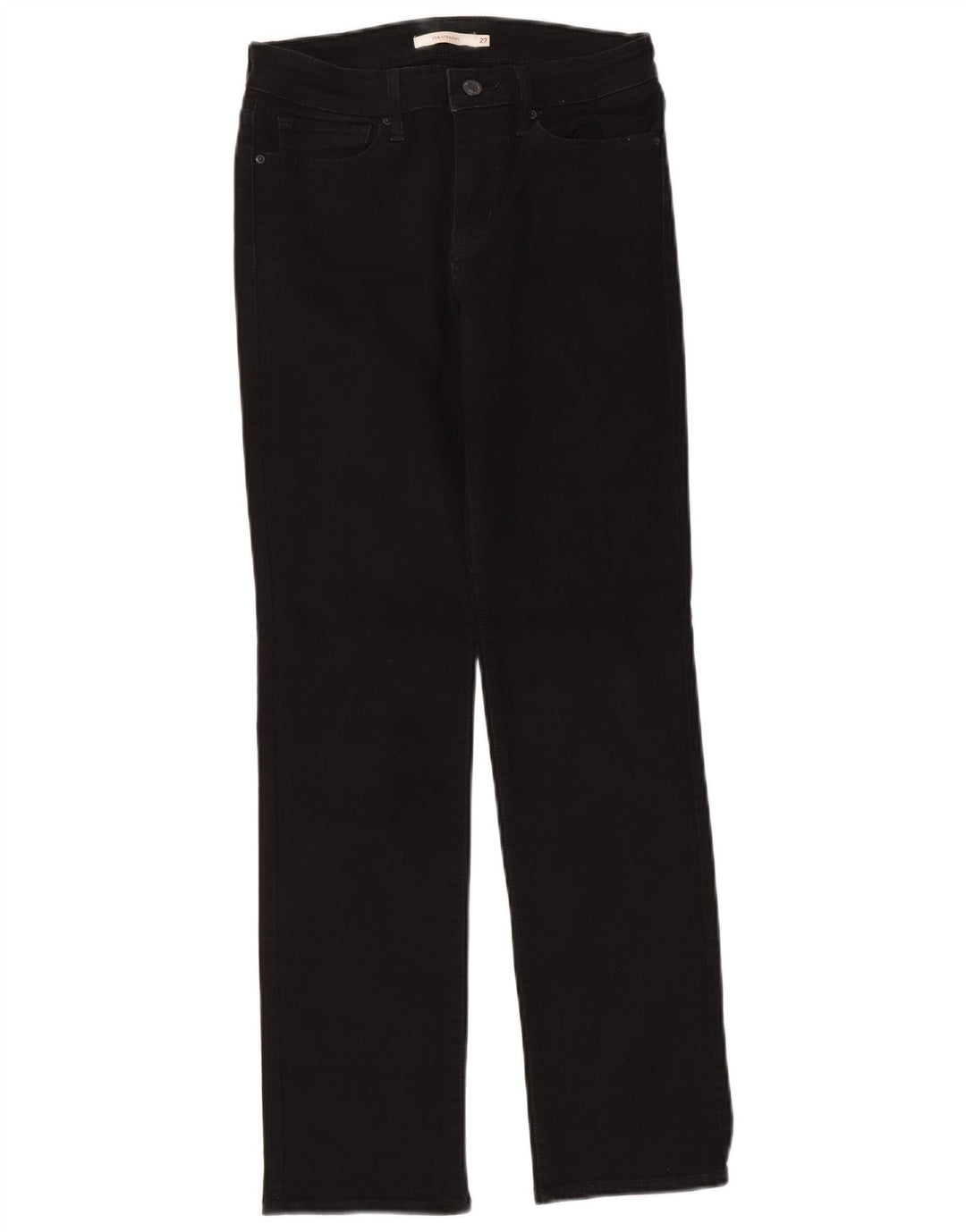 Levi's Womens 714 Straight Jeans W27 L30 Black Cotton