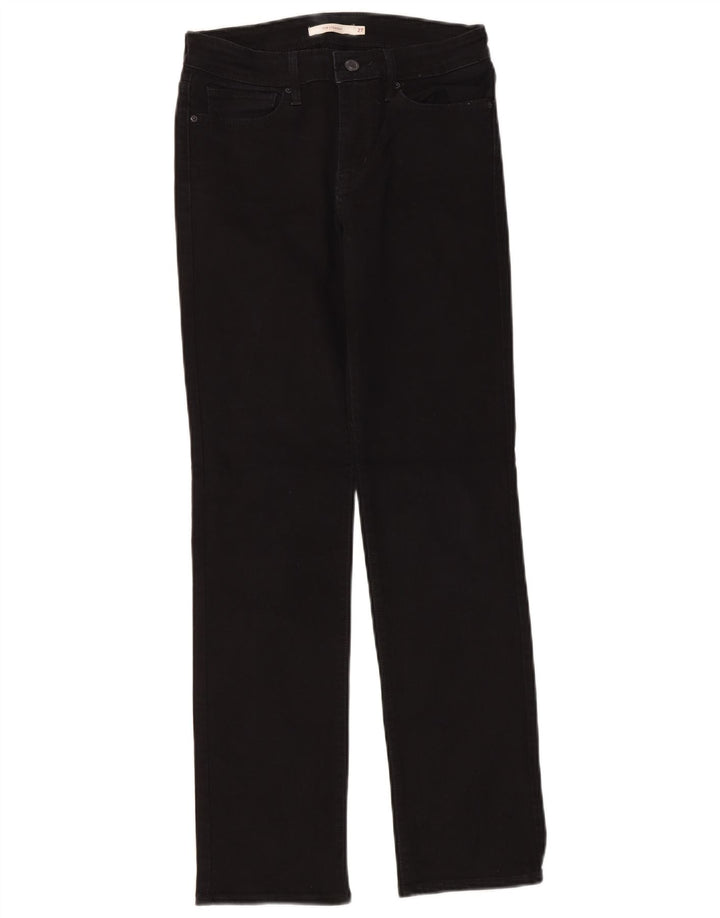 Levi's Womens 714 Straight Jeans W27 L30 Black Cotton