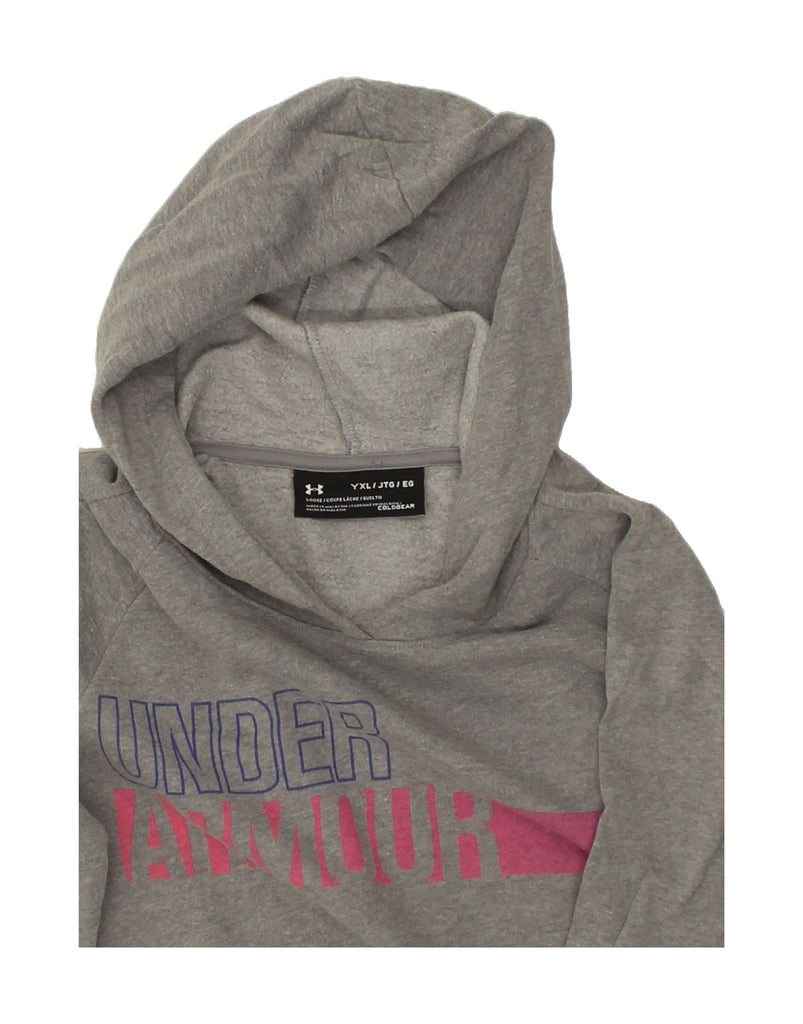 UNDER ARMOUR Girls Graphic Hoodie Jumper 15-16 Years XL  Grey | Vintage Under Armour | Thrift | Second-Hand Under Armour | Used Clothing | Messina Hembry 