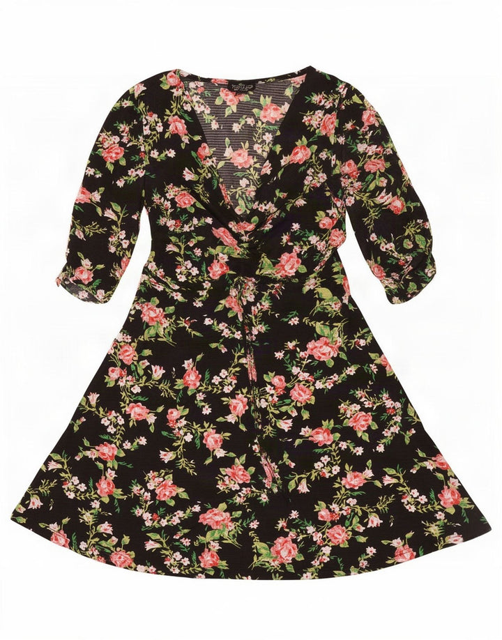 Topshop Womens A-Line Dress UK 8 Small Black Polyester