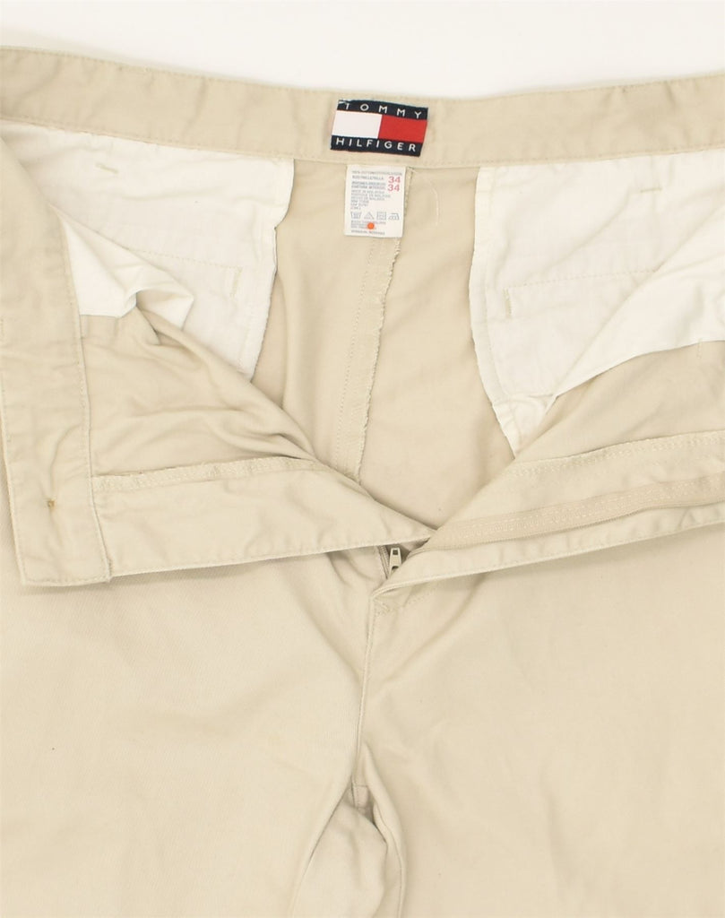 TOMMY HILFIGER Mens Tapered Chino Trousers W34 L34 Beige Cotton | Vintage Tommy Hilfiger | Thrift | Second-Hand Tommy Hilfiger | Used Clothing | Messina Hembry 