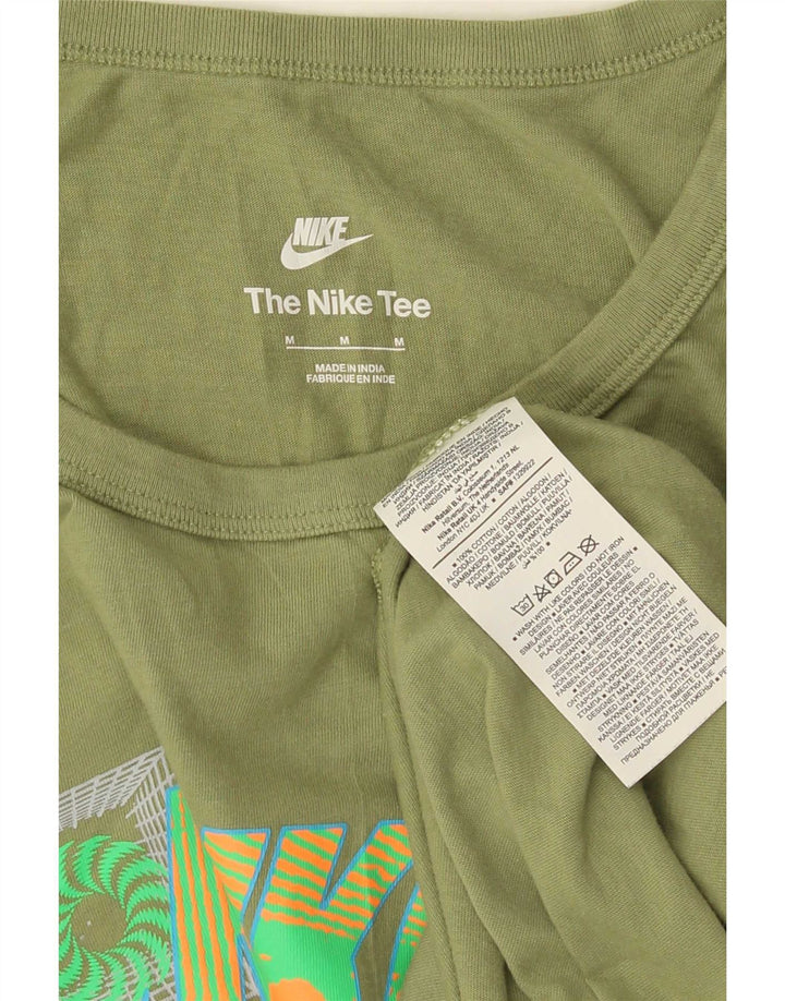 Nike Mens Graphic T-Shirt Top Medium Green Cotton
