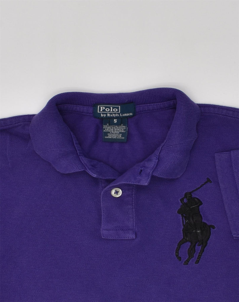 POLO RALPH LAUREN Boys Polo Shirt 4-5 Years Purple Cotton | Vintage Polo Ralph Lauren | Thrift | Second-Hand Polo Ralph Lauren | Used Clothing | Messina Hembry 