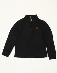 CHAPS Boys Zip Neck Sweatshirt Jumper 3-4 Years Black Cotton