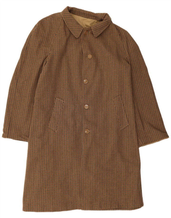 Vintage Mens Reversible Overcoat UK 40 Large Beige Polyester