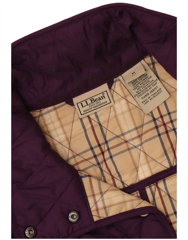 L.L.Bean Womens Quilted Jacket UK 14 Medium Purple Polyester