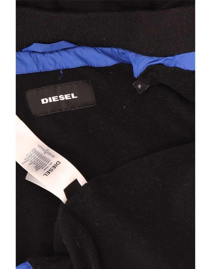 Diesel Boys Graphic Hooded Padded Jacket 7-8 Years Blue Nylon