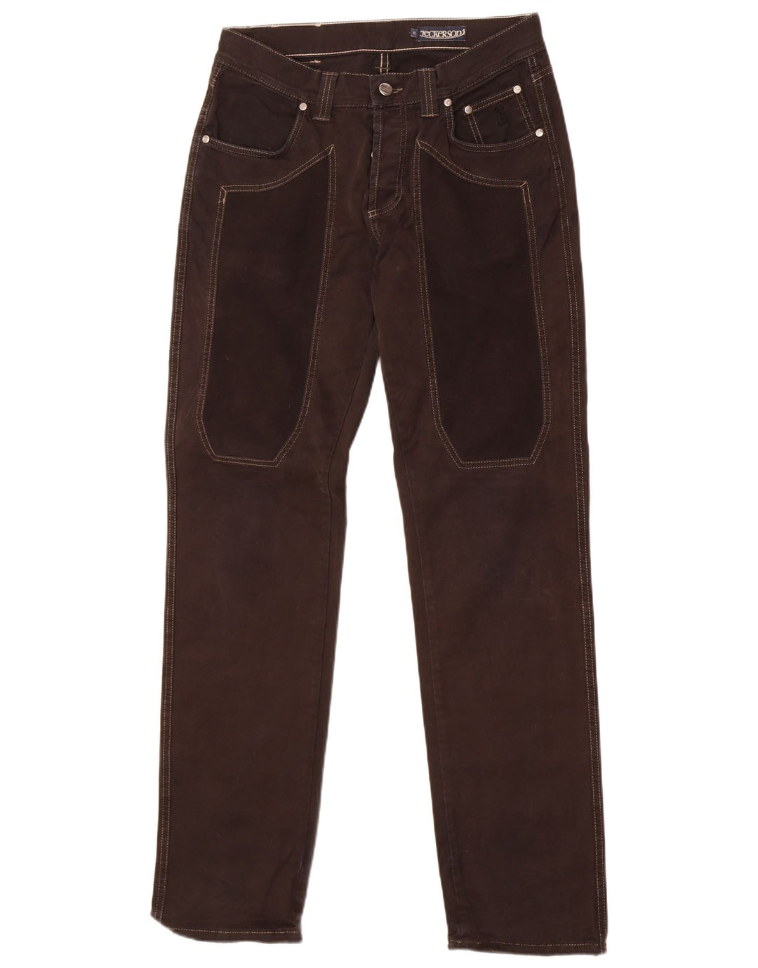 Jeckerson Mens Straight Jeans W31 L33 Black Cotton