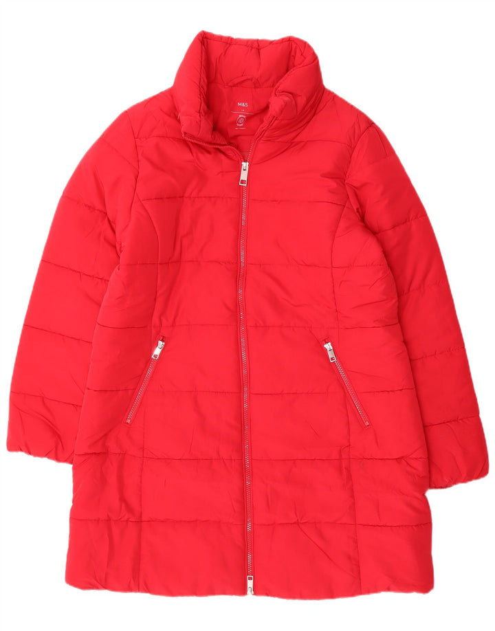Marks & Spencer Womens Padded Coat UK 14 Large  Red Polyester
