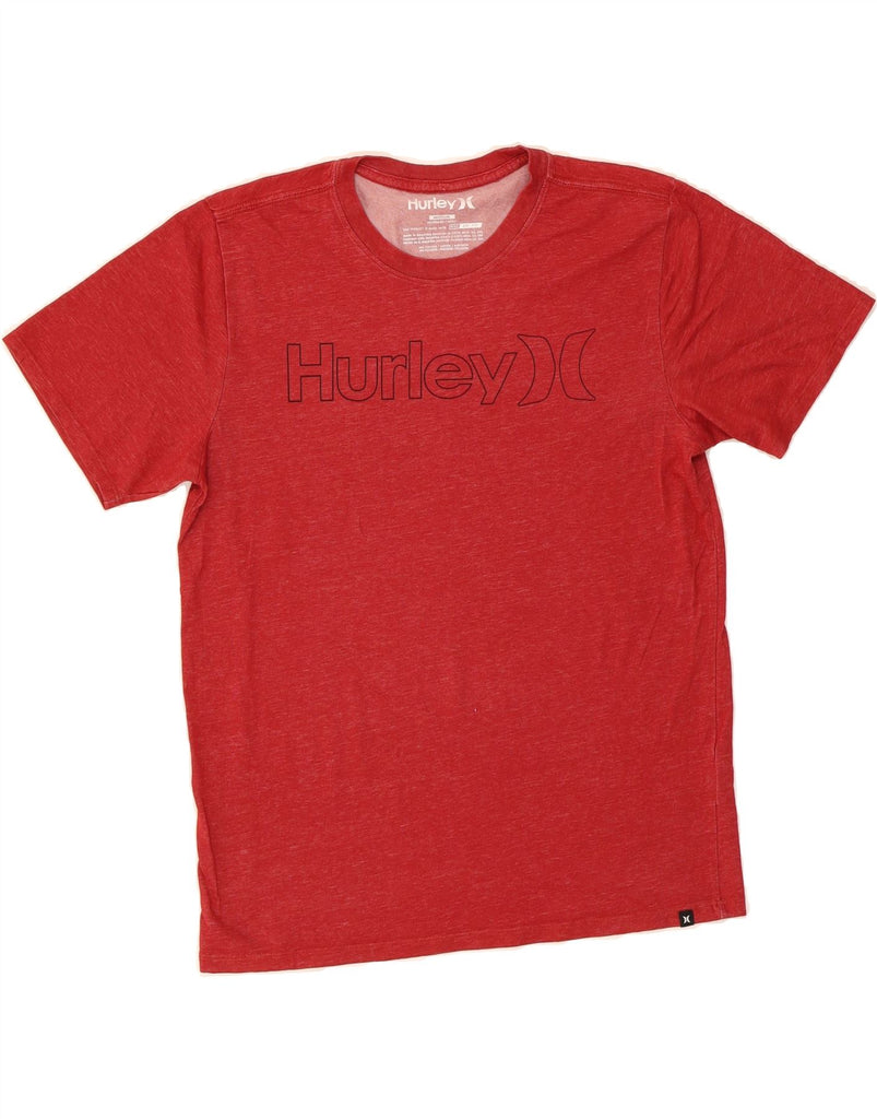 HURLEY Mens Graphic T-Shirt Top Medium Red Cotton Vintage Hurley and Second-Hand Hurley from Messina Hembry 