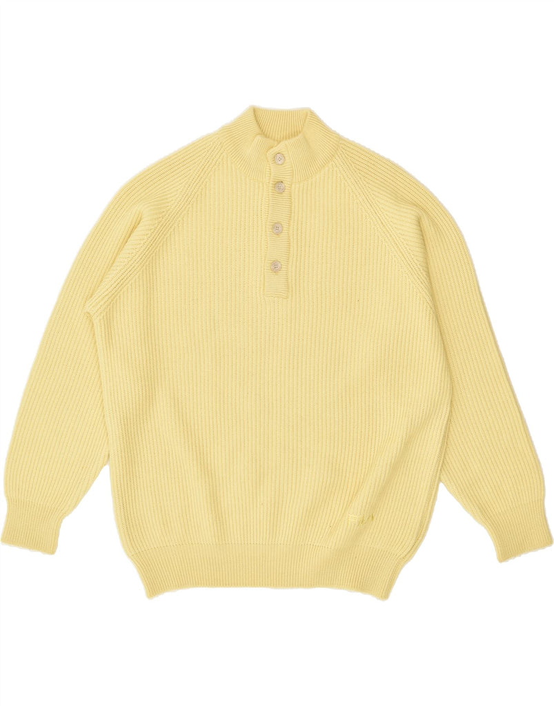 FILA Mens Button Neck Jumper Sweater IT 50 Medium Yellow | Vintage Fila | Thrift | Second-Hand Fila | Used Clothing | Messina Hembry 