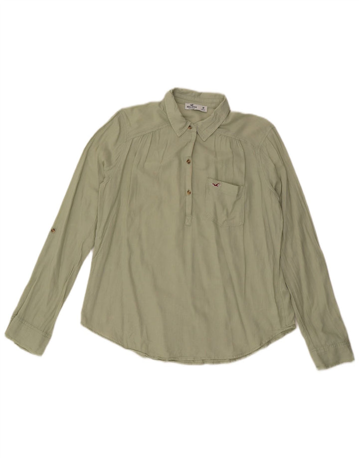 Hollister Womens Pullover Shirt UK 14 Medium Green Cotton