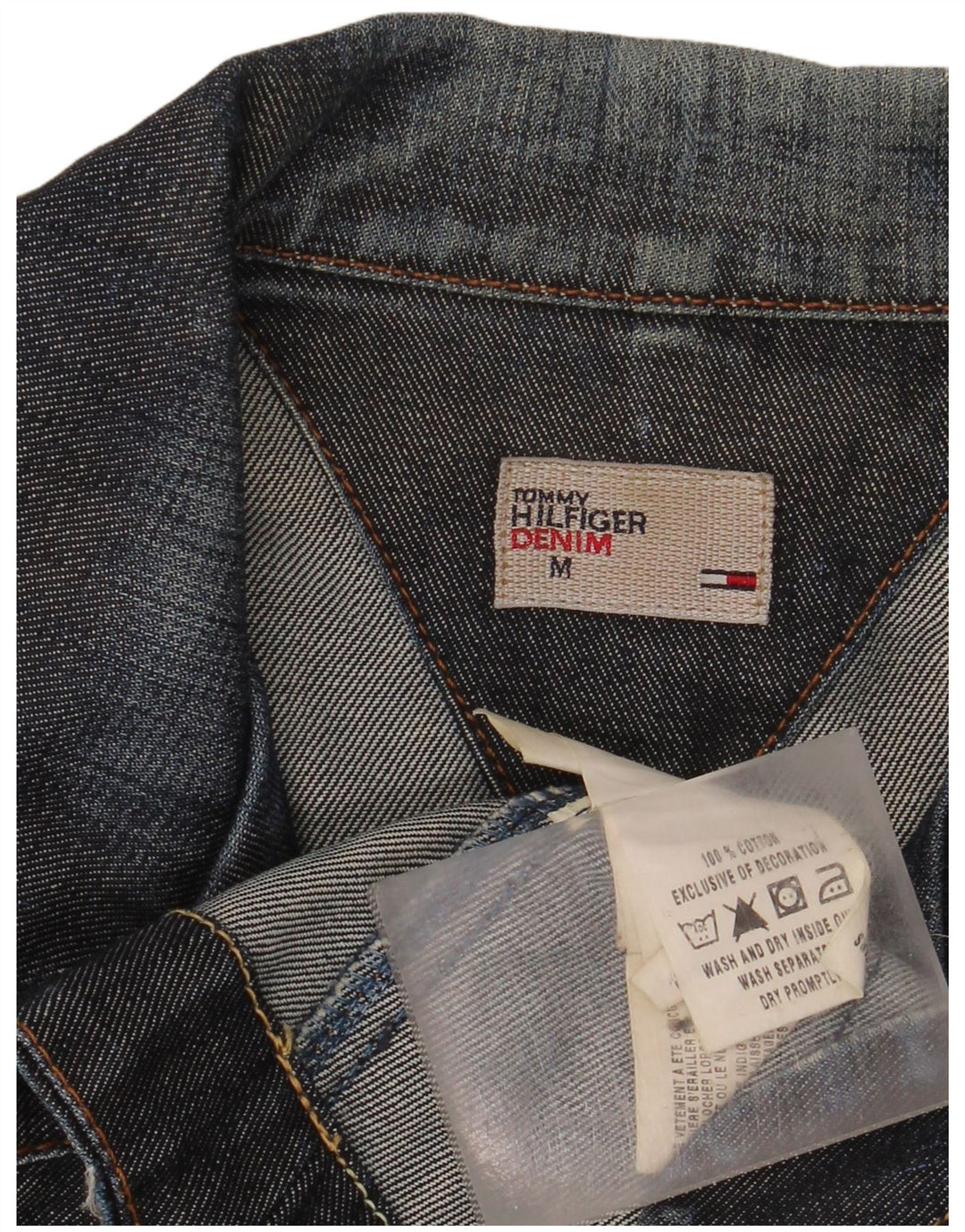 Tommy Hilfiger Womens 3 Button Denim Blazer Jacket UK 12 Medium Navy Blue