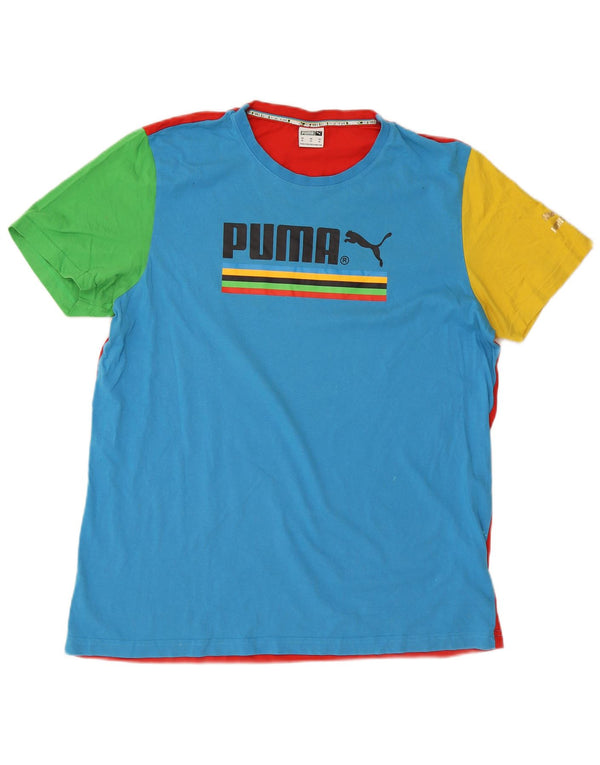 Puma Mens Graphic T-Shirt Top XL Multicoloured Colourblock