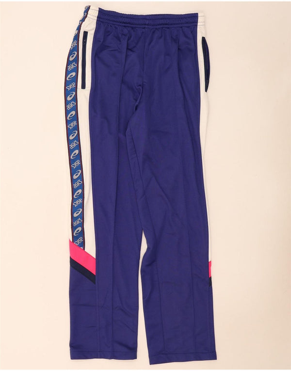 Asics Mens Graphic Tracksuit Trousers IT 54 XL Navy Blue Colourblock