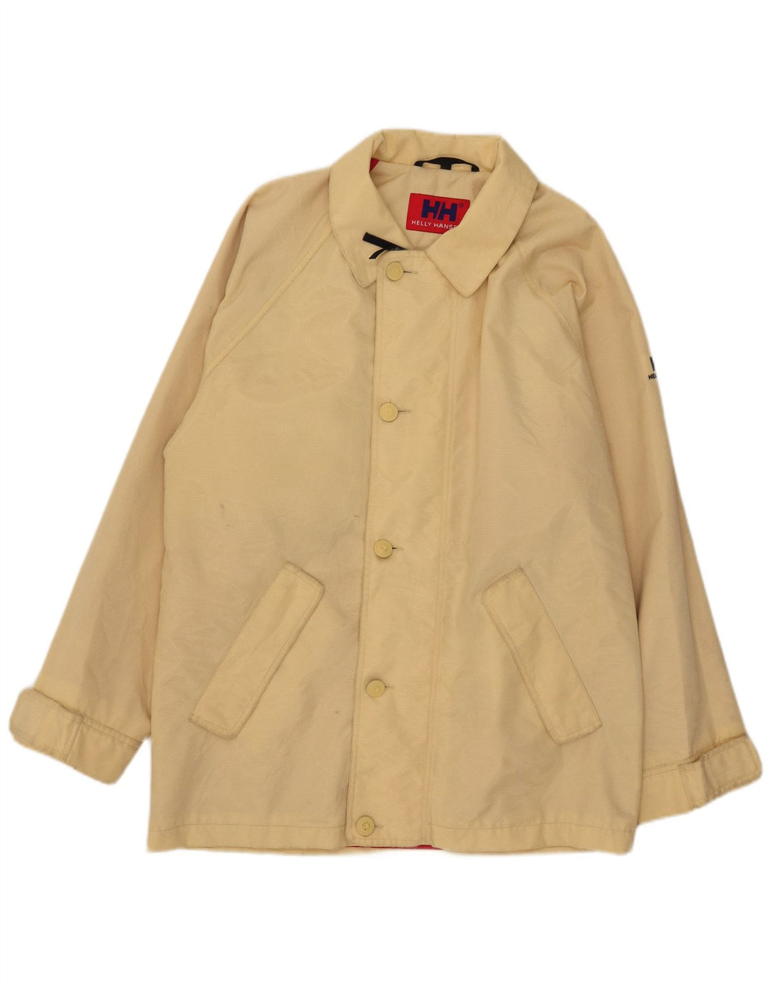 Helly Hansen Mens Windbreaker Jacket UK 38 Medium Beige Nylon