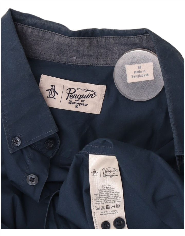 Penguin Mens Shirt Medium Blue Cotton