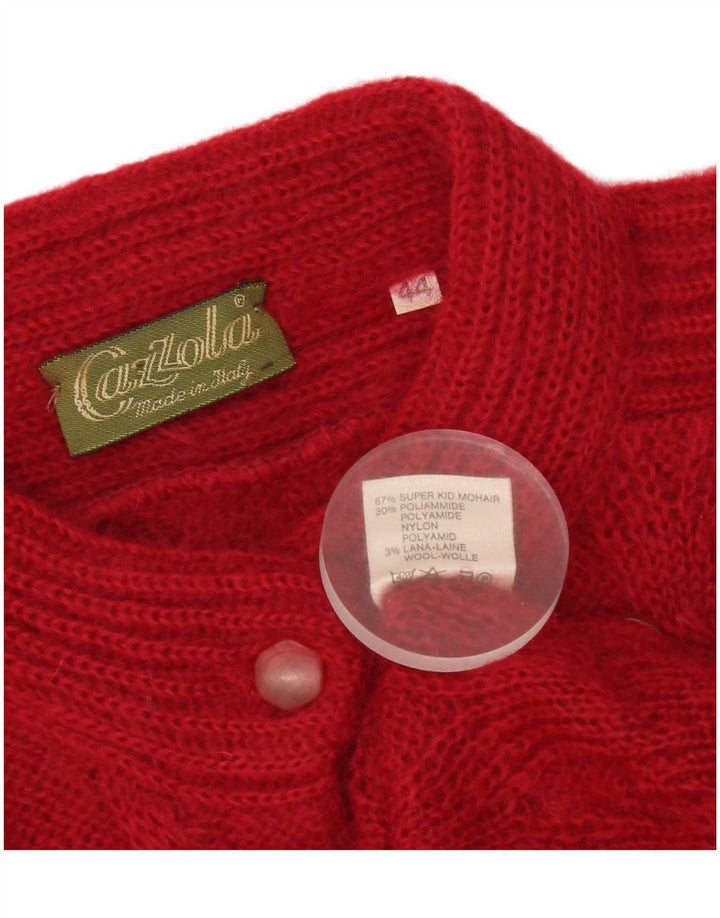 Vintage Womens Cardigan Sweater IT 44 Medium Red Mohair