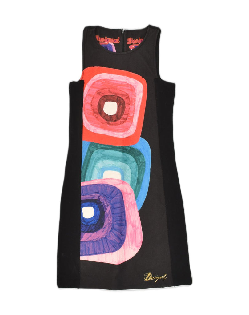 DESIGUAL Womens Graphic Shift Dress UK 4 XS Multicoloured Geometric | Vintage Desigual | Thrift | Second-Hand Desigual | Used Clothing | Messina Hembry 