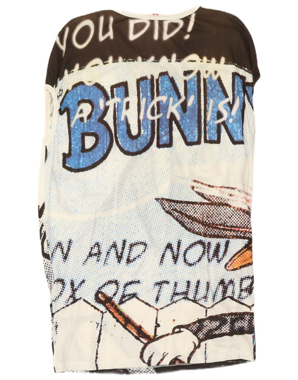 Iceberg Womens Bugs Bunny Graphic T-Shirt Dress UK 12 Medium White Cartoon