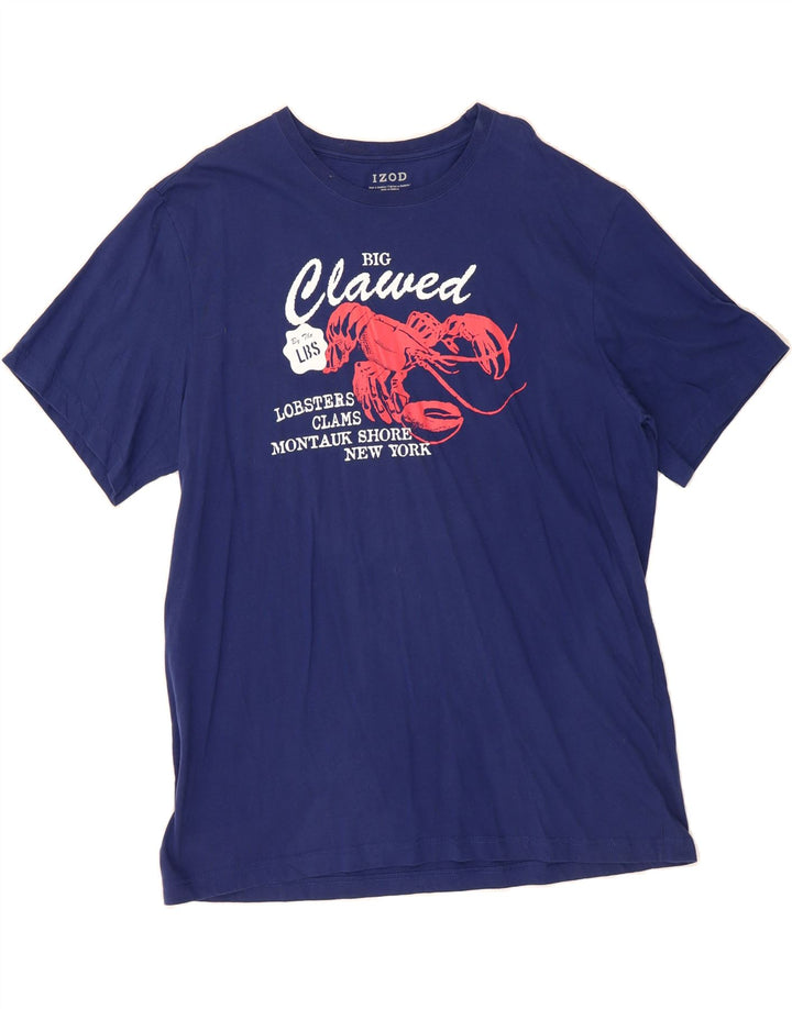 IZOD Mens Graphic T-Shirt Top 2XL Navy Blue Vintage Izod and Second-Hand Izod from Messina Hembry 
