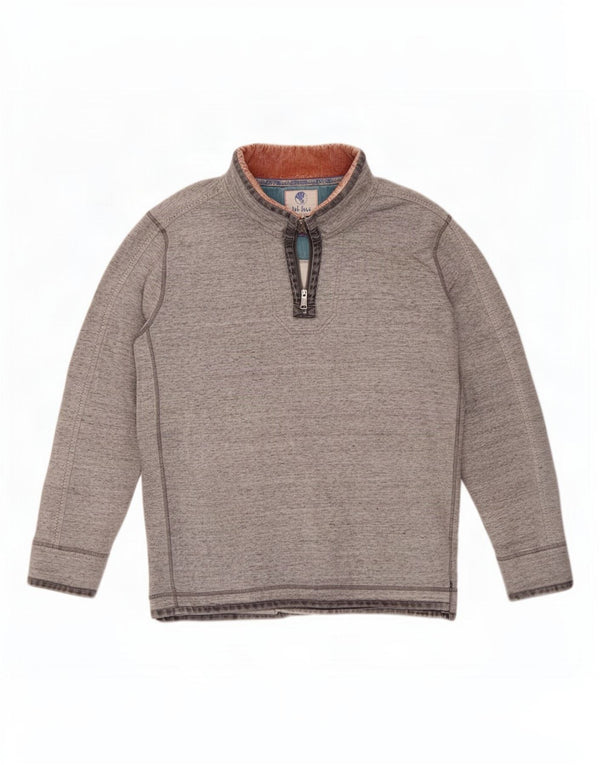 Fat Face Mens Zip Neck Sweatshirt Jumper 3XL Grey Flecked Cotton