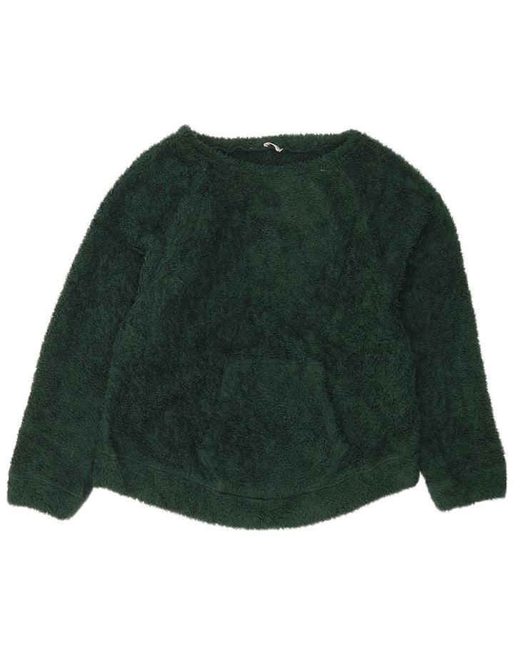 Benetton Womens Oversized Fleece Jumper UK 10 Small Green Polyester