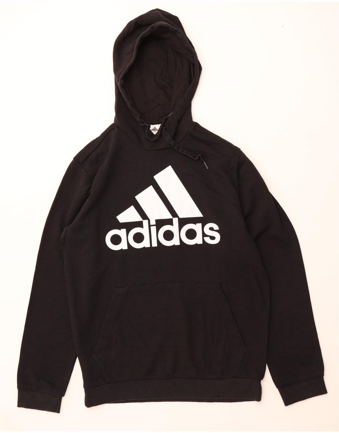 ADIDAS Mens Graphic Hoodie Jumper Medium Black Cotton Vintage Adidas and Second-Hand Adidas from Messina Hembry 