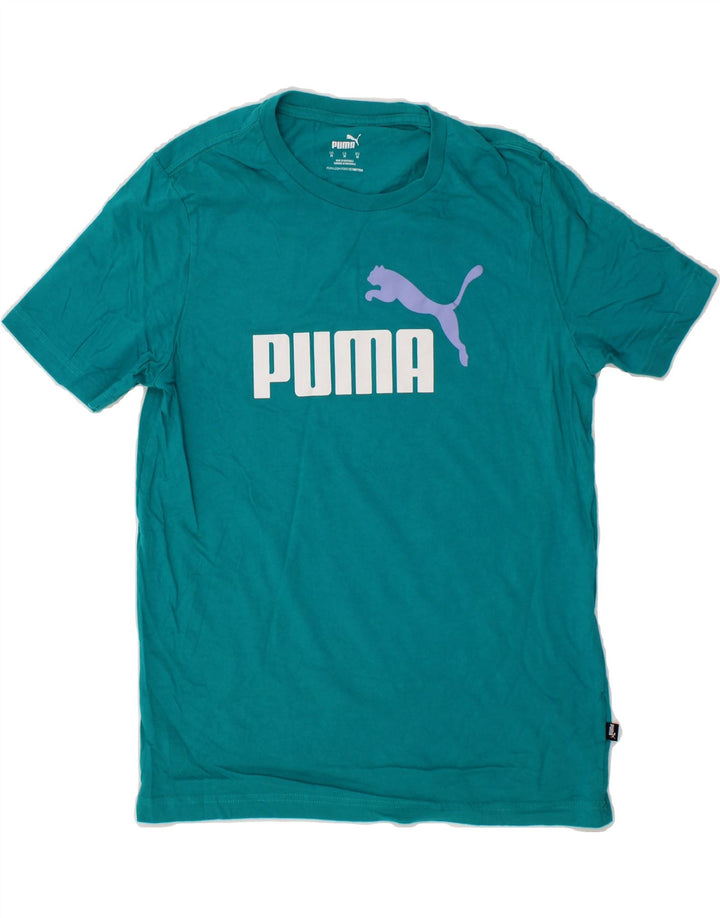 PUMA Mens Graphic T-Shirt Top Medium Turquoise Vintage Puma and Second-Hand Puma from Messina Hembry 