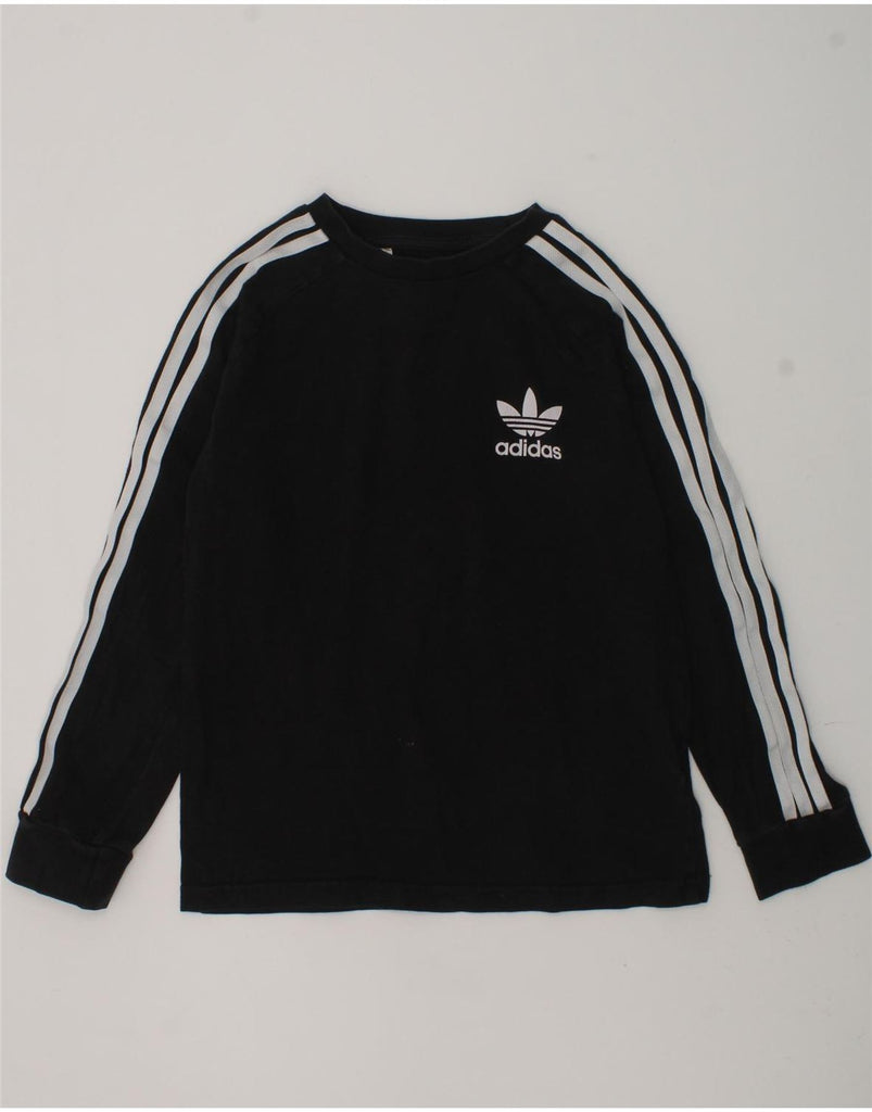 ADIDAS Boys Graphic Top Long Sleeve 7-8 Years Black Cotton | Vintage Adidas | Thrift | Second-Hand Adidas | Used Clothing | Messina Hembry 