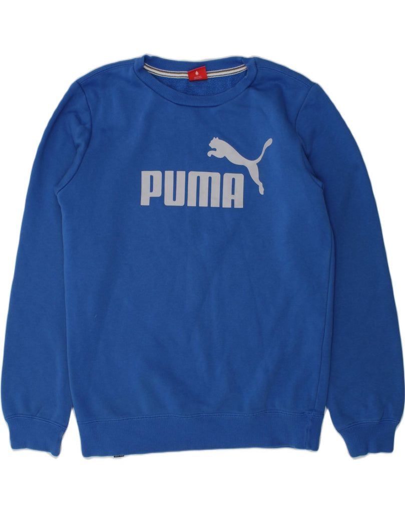 PUMA Boys Graphic Sweatshirt Jumper 11-12 Years Blue | Vintage Puma | Thrift | Second-Hand Puma | Used Clothing | Messina Hembry 