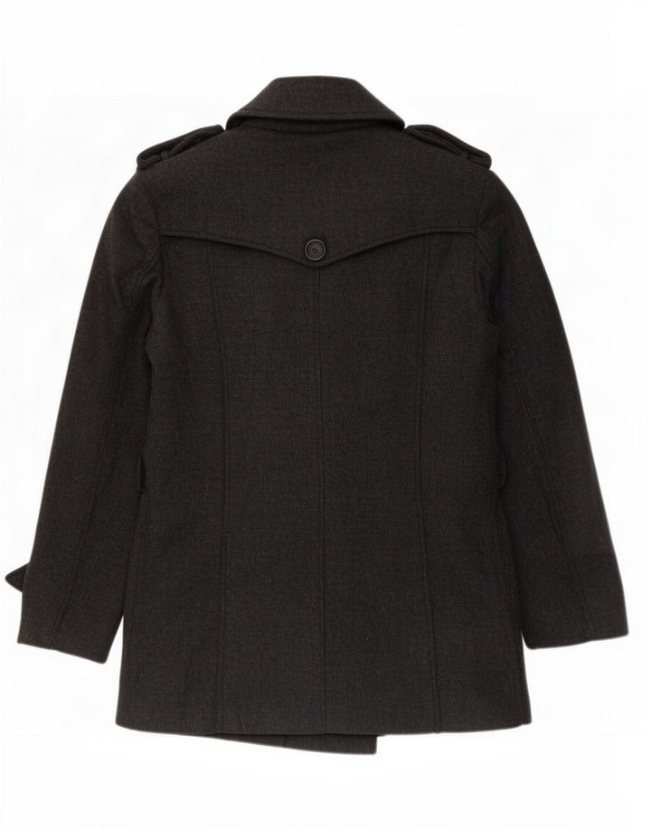 Zara Mens Pea Coat UK 38 Medium Grey