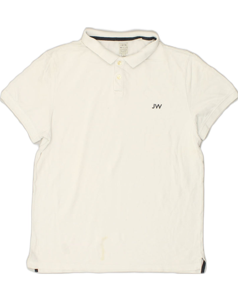 JACK WILLS Womens Polo Shirt UK 18 XL White | Vintage Jack Wills | Thrift | Second-Hand Jack Wills | Used Clothing | Messina Hembry 