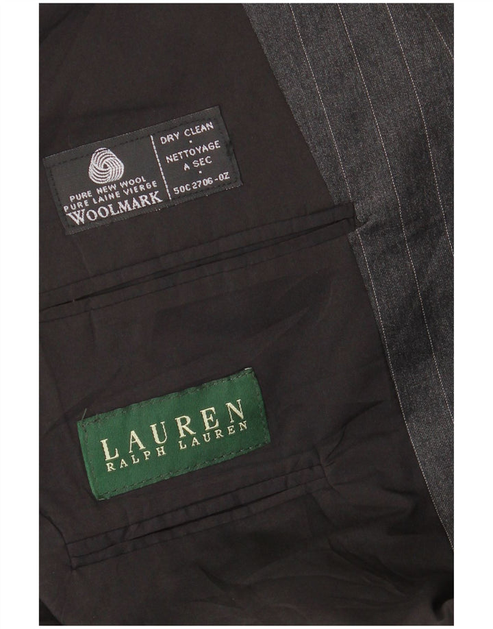 Ralph Lauren Mens 2 Button Blazer Jacket UK 42 XL Grey Pinstripe Wool