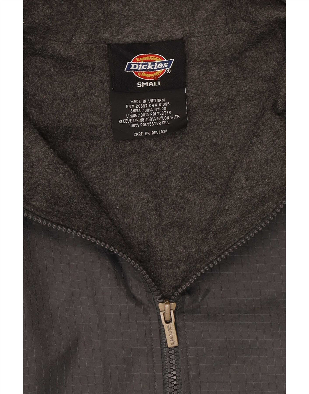 Dickies Mens Hooded Windbreaker Jacket UK 36 Small Grey Polyester
