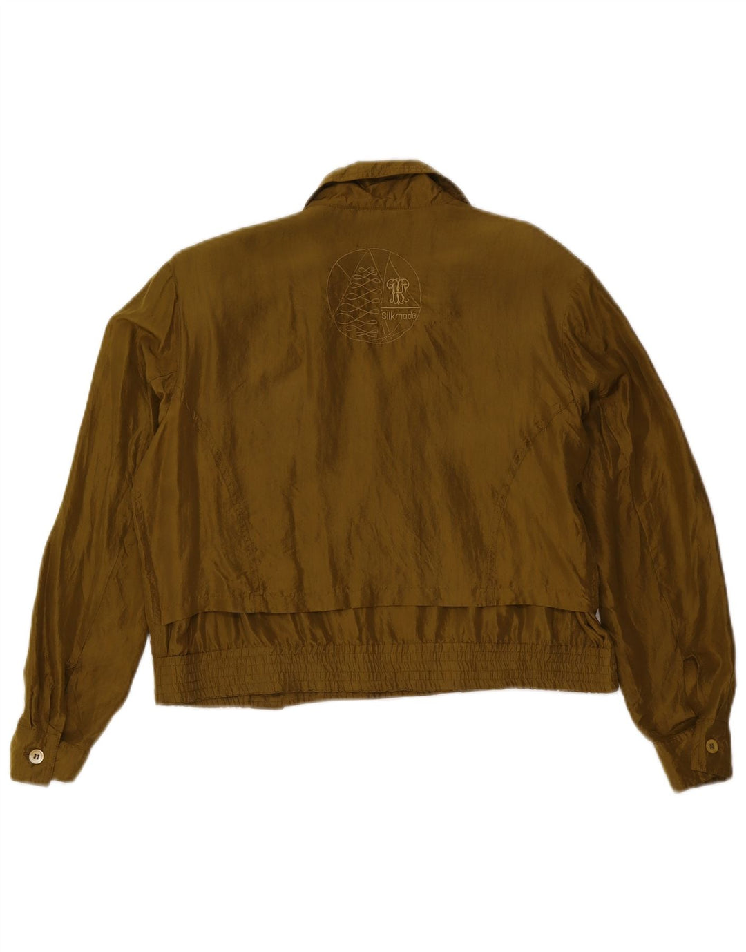 Vintage Womens Oversized Double Breasted Bomber Jacket UK 10 Small Khaki