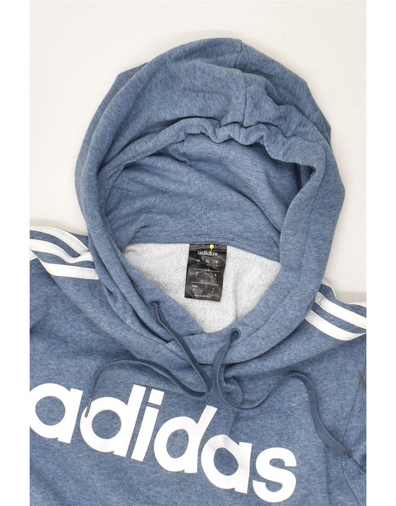 ADIDAS Womens Graphic Hoodie Jumper UK 10 Small Blue Cotton | Vintage Adidas | Thrift | Second-Hand Adidas | Used Clothing | Messina Hembry 