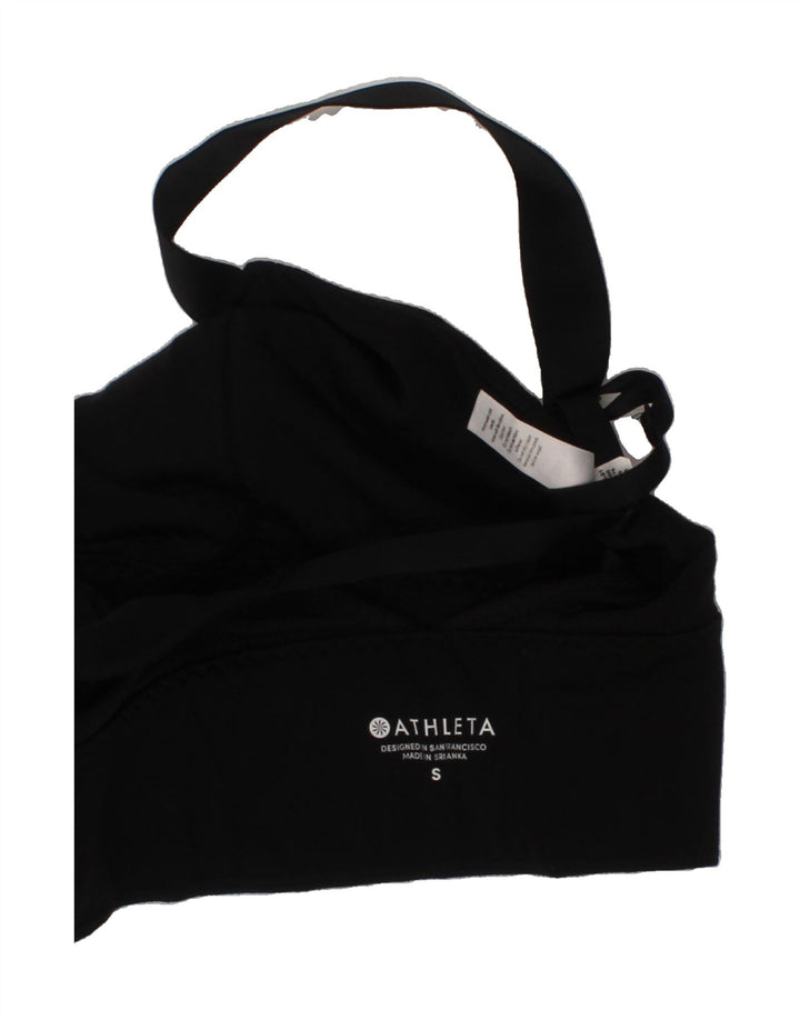 ATHLETA Womens Crop Top UK 8 Small Black Nylon Sports Vintage Athleta and Second-Hand Athleta from Messina Hembry 