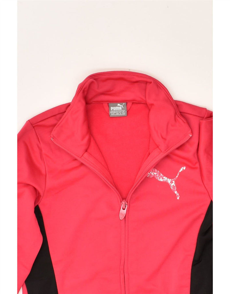 PUMA Girls Tracksuit Top Jacket 7-8 Years Red Polyester | Vintage Puma | Thrift | Second-Hand Puma | Used Clothing | Messina Hembry 