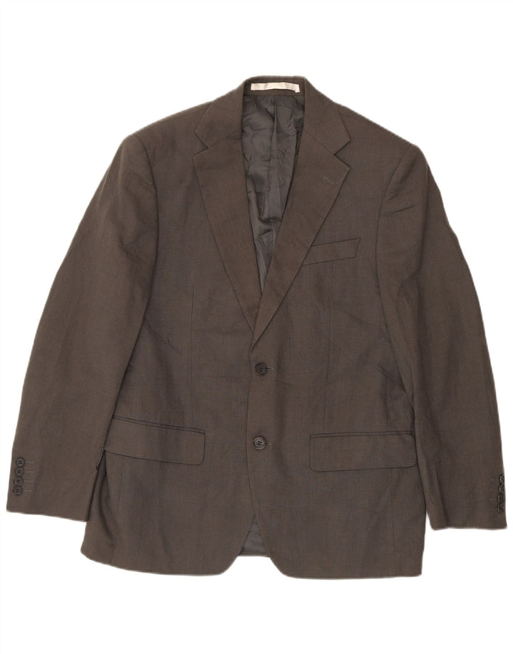 Marks & Spencer Mens 2 Button Blazer Jacket UK 38 Medium Green Linen